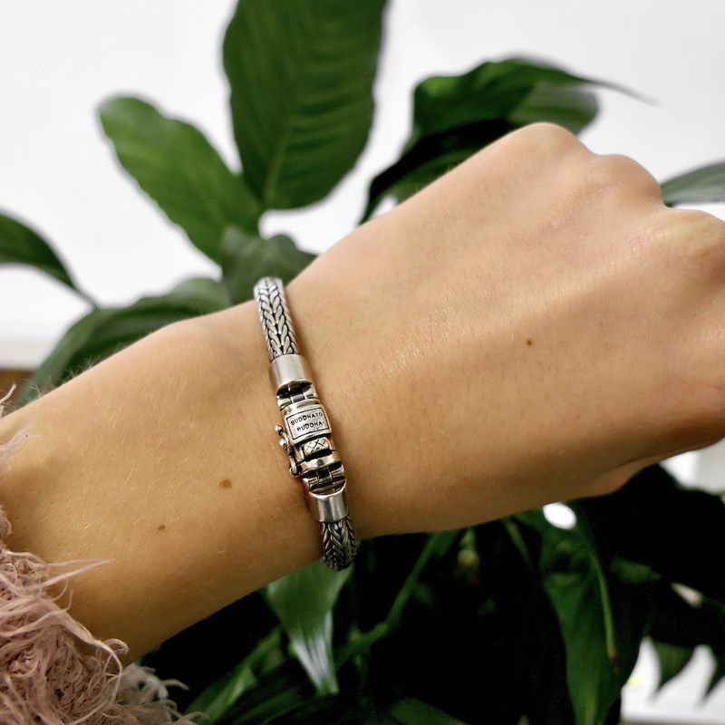 Image 8 of Silver Buddha to Buddha bracelet; Ellen xs | 19 cm