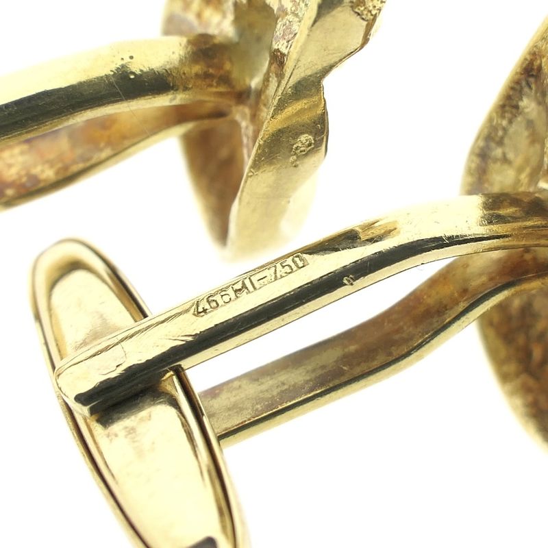 Image 4 of Gold cufflinks with artistic facial shapes