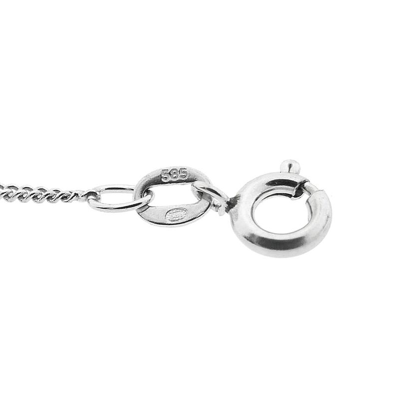 Image 4 of White gold thin gourmet link necklace | 40 cm