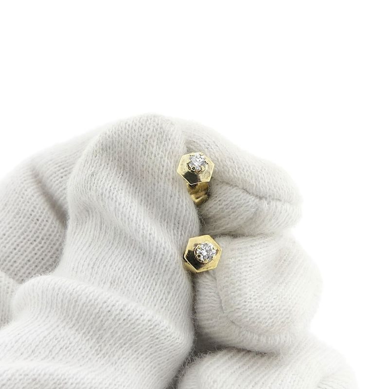 Image 7 of Gold stud earrings with zirconia