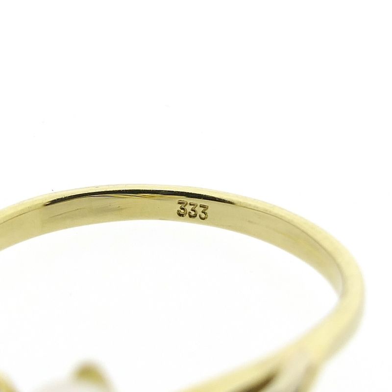 Image 6 of 8 carat ring with pearl and diamond; 0.07 ct.