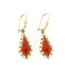 Image 6 of Vintage gold stud earrings with carnelian