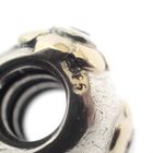 Image 5 of Pandora charm; Silver with gold; Raised Flowers