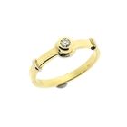 Image 1 of Gold solitaire ring with diamond 0.06 ct.