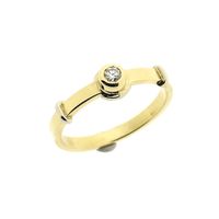 Gold solitaire ring with diamond 0.06 ct.