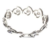 Silver bracelet with enamel eyes