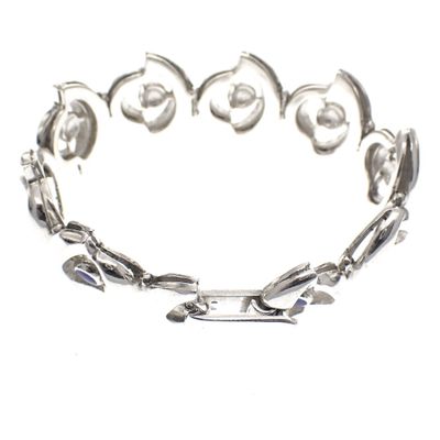 Image 1 of Silver bracelet with enamel eyes