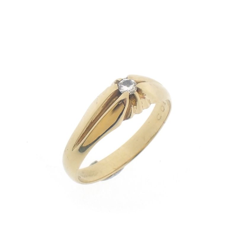Image 1 of Golden fantasy ring with diamond | 0.10 ct.