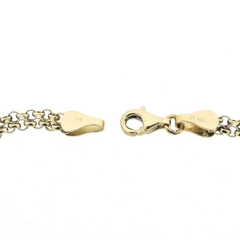 Image 5 of Gold double jasseron link bracelet | 19 cm