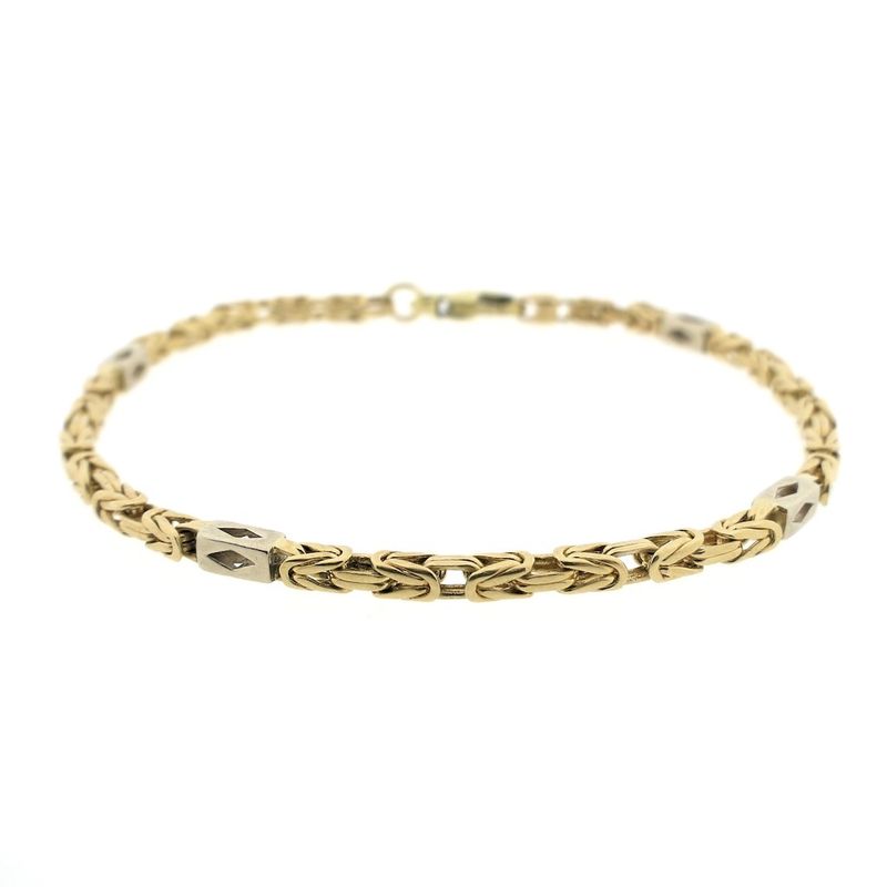 Image 6 of Two-tone gold king's link bracelet with wheels | 20.5 cm