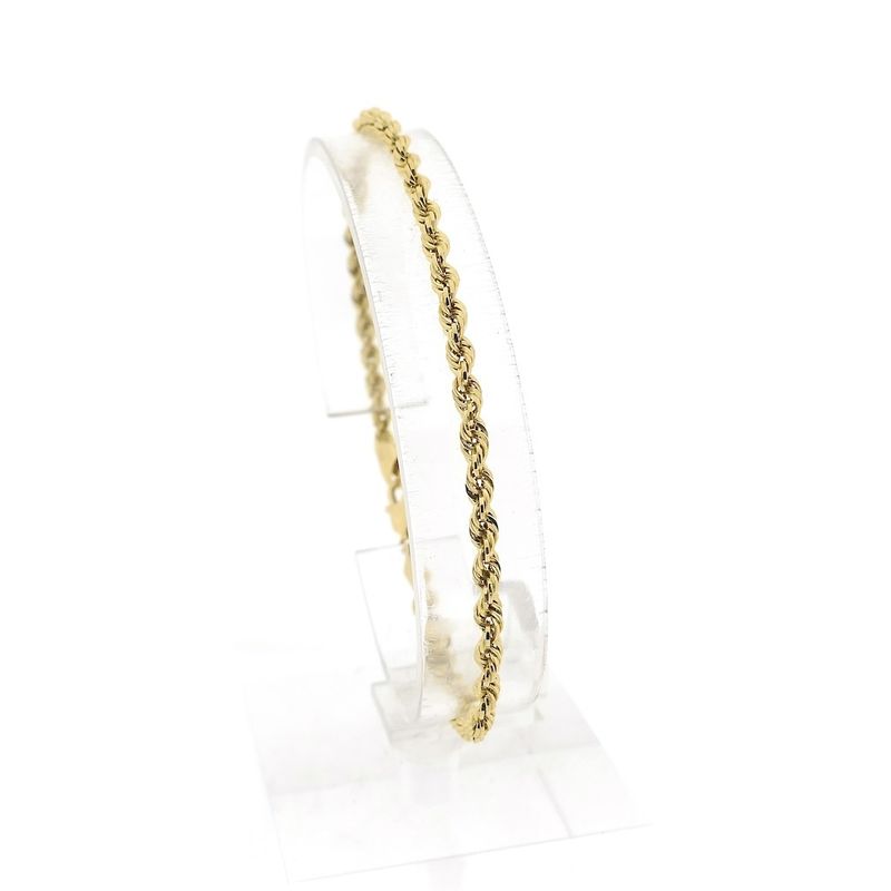 Image 1 of Gold twisted link bracelet | 19 cm