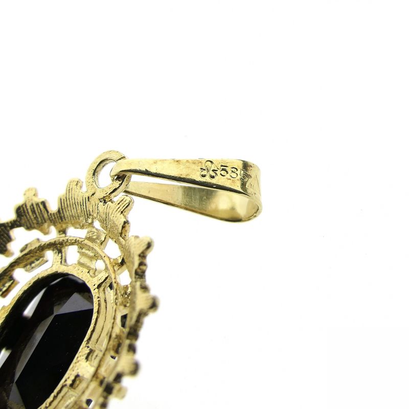 Image 6 of Vintage gold pendant with garnet; 1960s