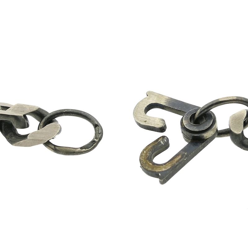 Image 5 of Silver robust gourmet link bracelet with engraving plate | 20 cm