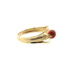 Image 6 of 18 ct. Vintage gold ring of sturgeon with red coral
