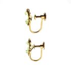Image 4 of 18K Gold Clip-On Earrings with Green Spinel | Vintage