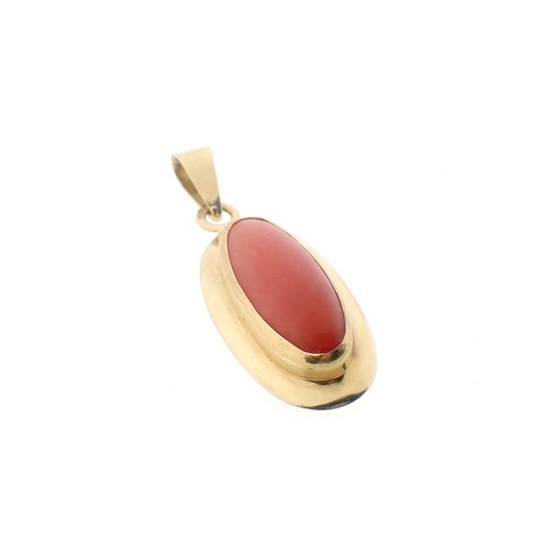 Image 7 of Gold pendant with red coral | Vintage