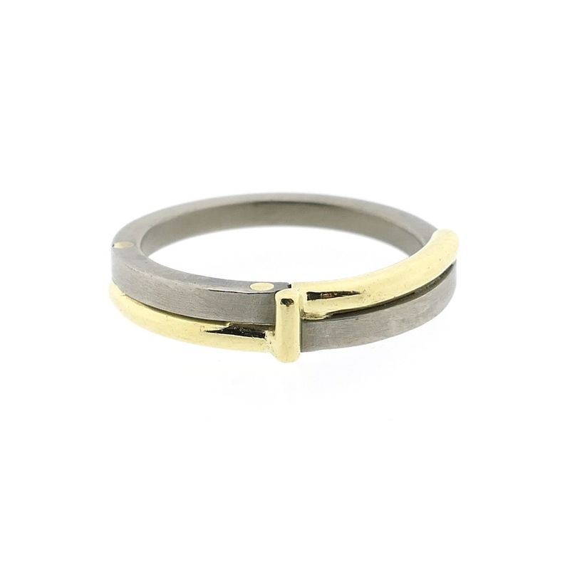 Image 3 of Two-tone gold ring with titanium
