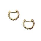 Image 8 of 9 crt. stud earrings with pink and clear sapphires