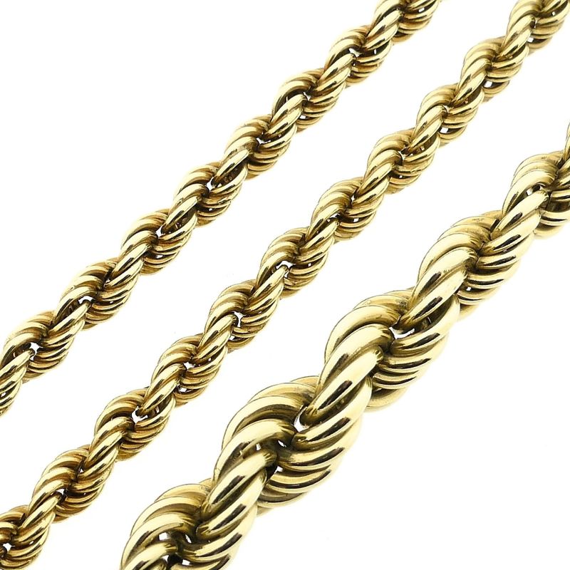 Image 5 of Twisted Gold Link Necklace; 14 Karat; 51.5 cm