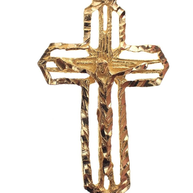 Image 4 of 18-karat gold pendant with an openwork cross and corpus | Vintage