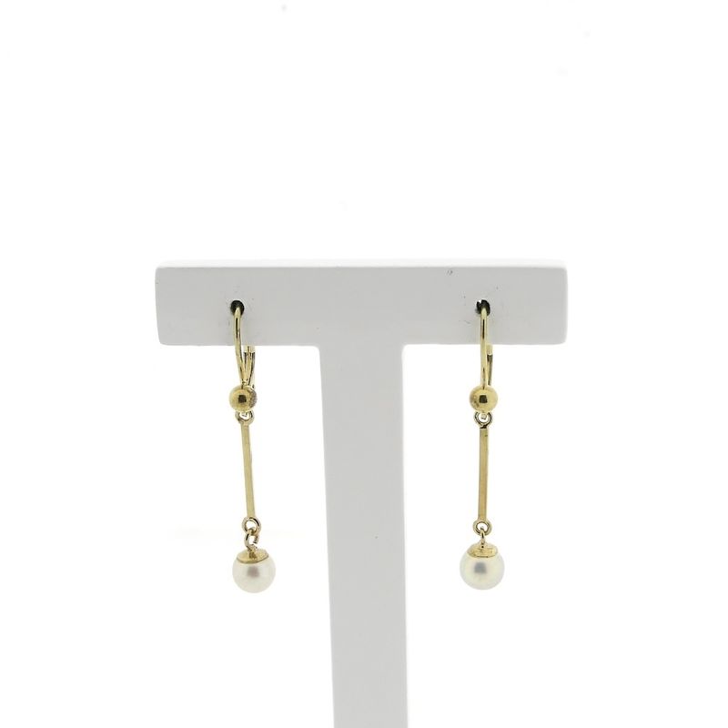 Image 1 of Gold earrings with pearl