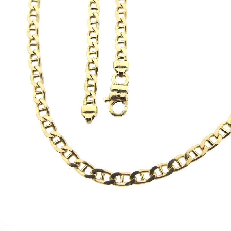 Image 3 of Gold navy/gourmet link necklace