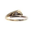 Image 2 of Two-tone gold solitaire ring with diamond
