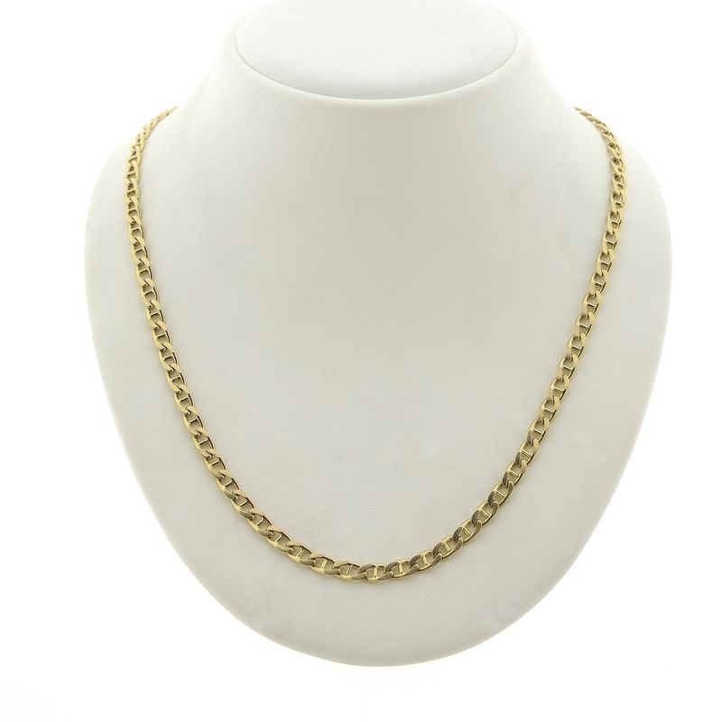 Image 1 of Gold navy/gourmet link necklace
