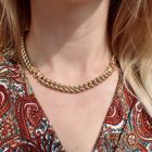 Image 3 of Two-tone gold gourmet link necklace