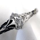 Image 8 of White gold cobra link bracelet with diamonds