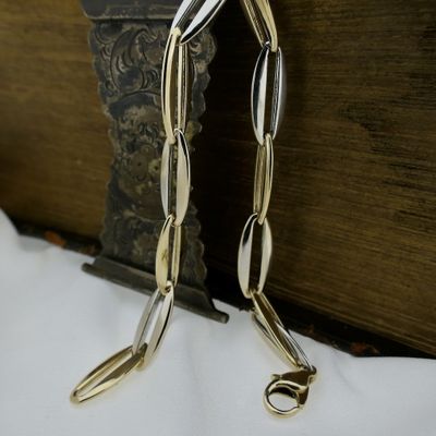 Image 2 of Two-tone gold fantasy link bracelet | 20 cm