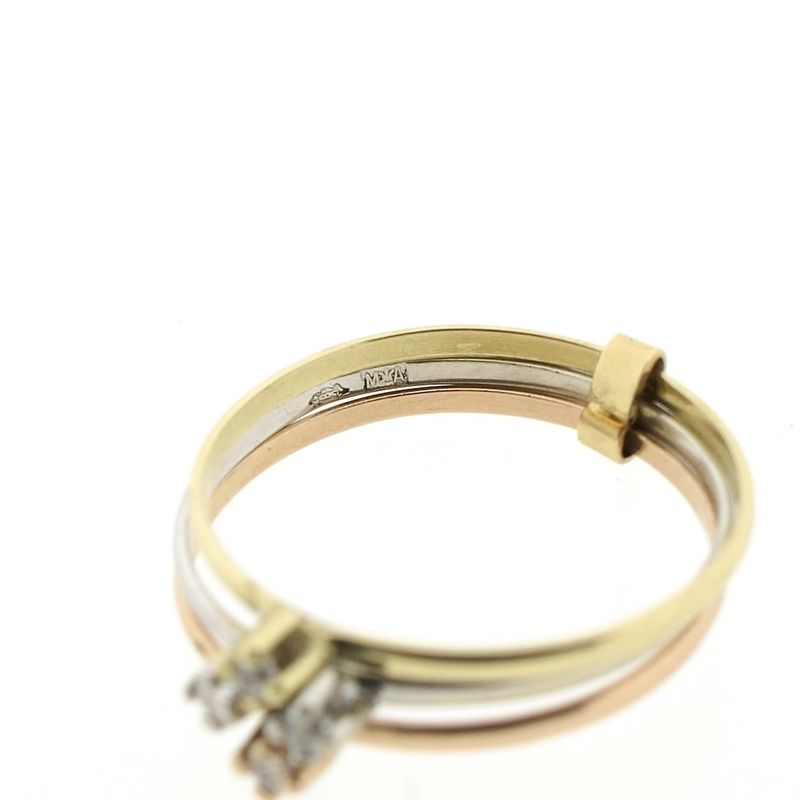 Image 6 of Tricolor gold ring with zirconia