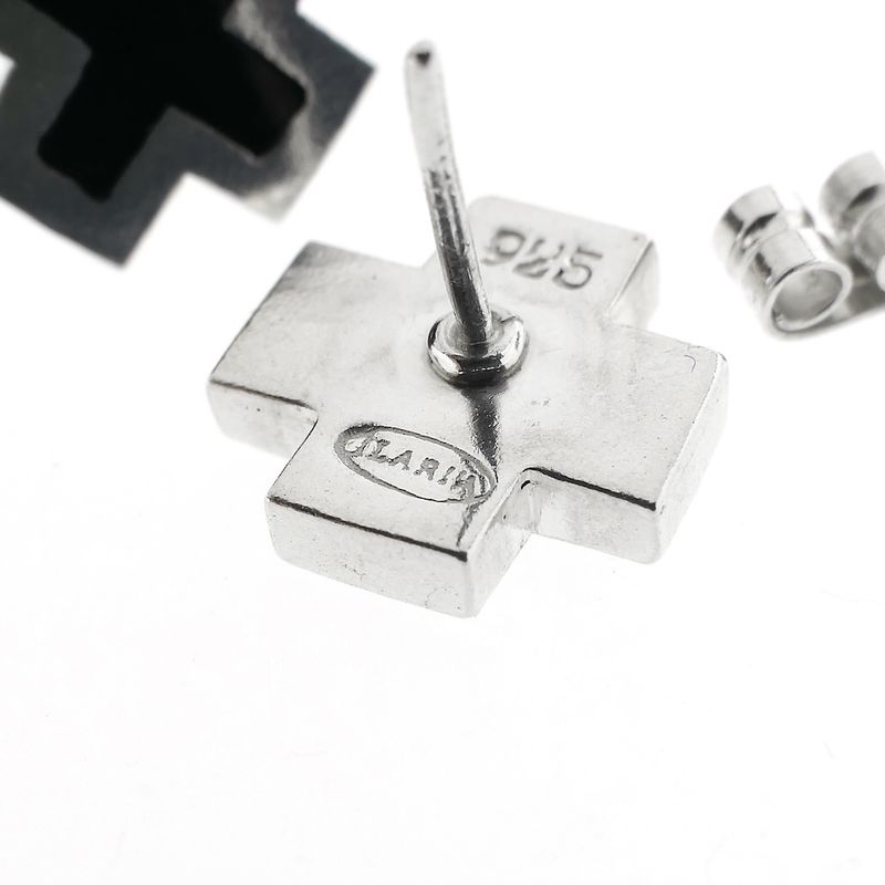 Image 5 of ILARA silver cross earrings