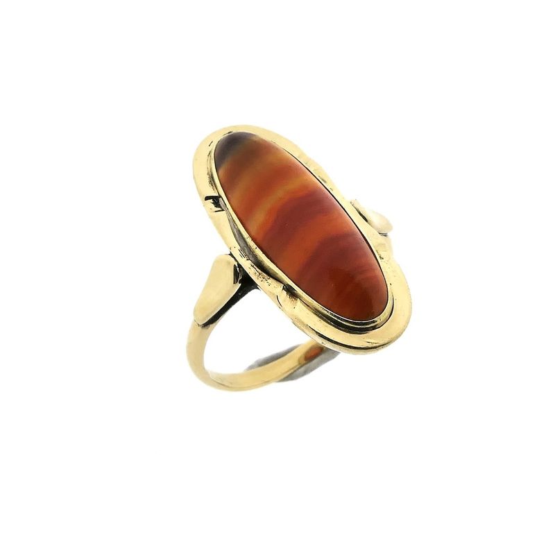 Image 1 of Vintage gold ring with carnelian bandagate