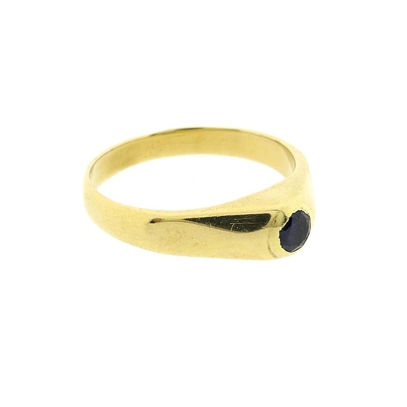 Image 4 of Gold solitaire ring with sapphire