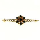 Image 1 of Gold antique brooch with garnet stones