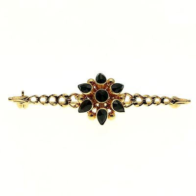 Image 1 of Gold antique brooch with garnet stones
