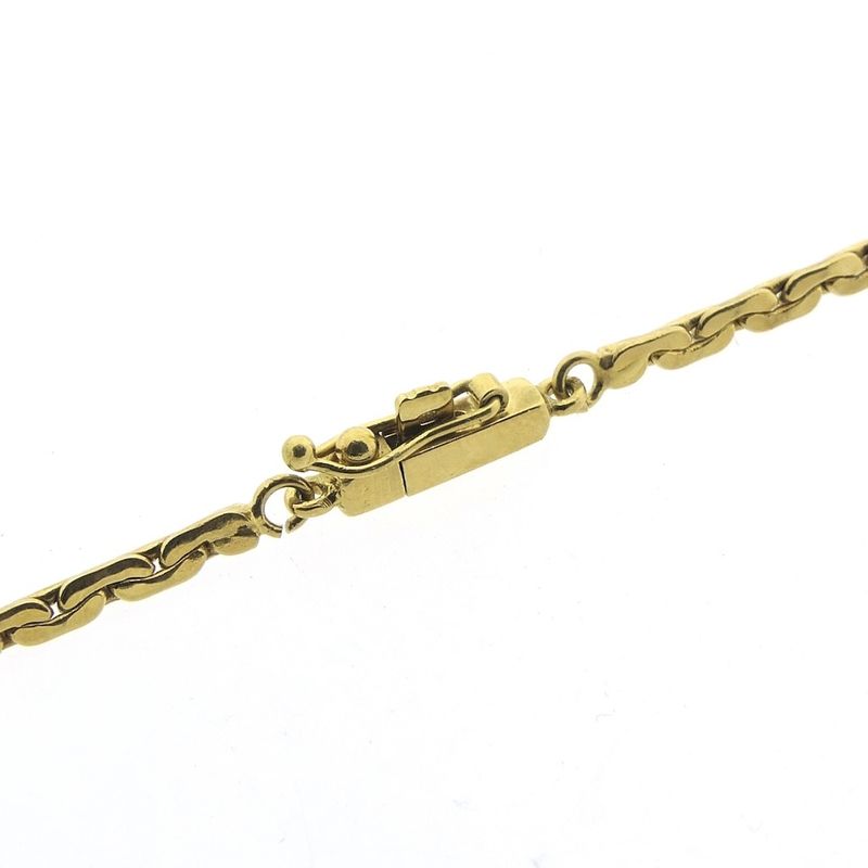 Image 9 of 18K Two-tone gold necklace with diamonds; 0.72 ct. | 42 cm