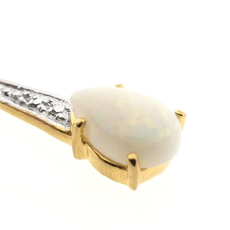 Image 3 of 8 Ct. bicolor earrings with opal