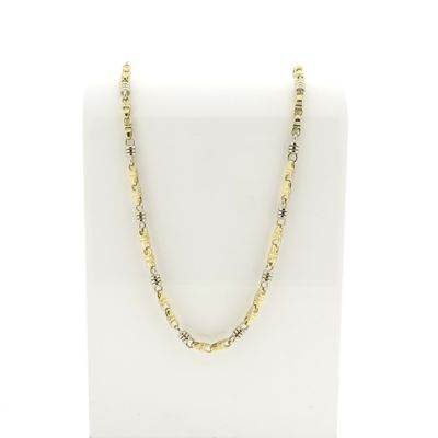 Image 1 of Two-tone solid gold Monte Carlo link chain; Men's