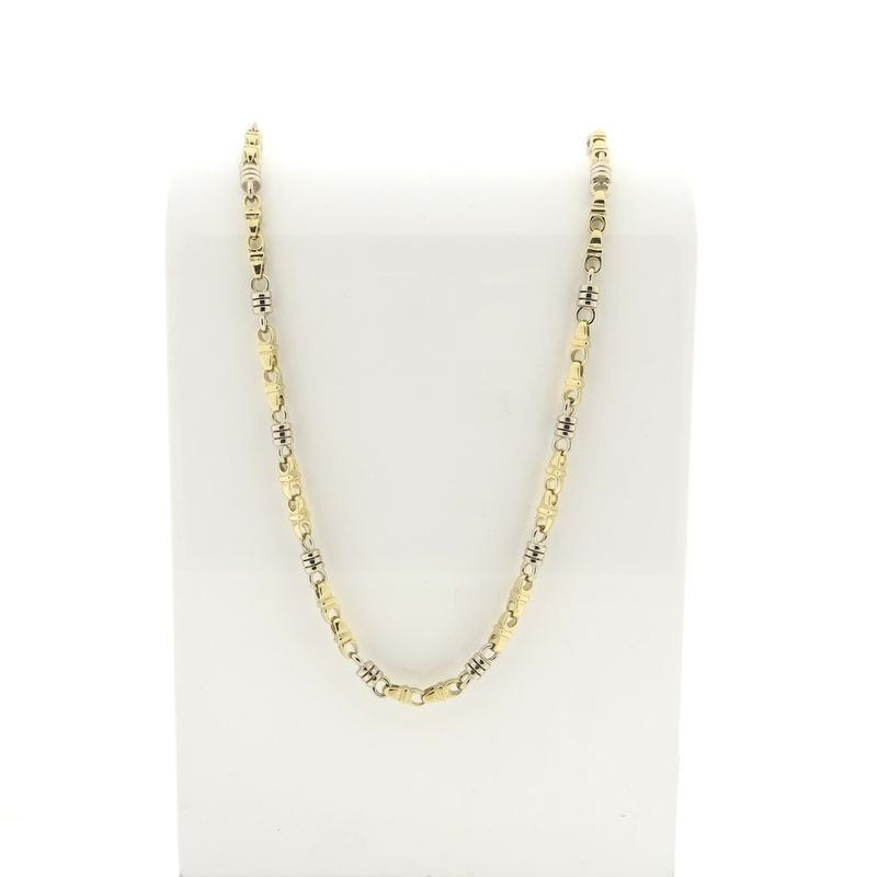 Image 1 of Two-tone solid gold Monte Carlo link chain; Men's