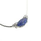 Image 3 of White gold necklace with diamond and triple opal | 42 cm