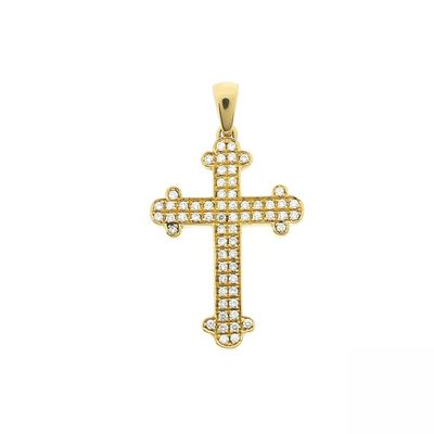 Image 1 of Gold pendant of a cross with diamond; 0.31 ct.