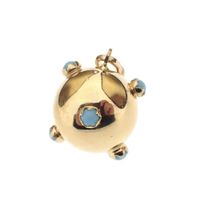 18 carat gold Sputnik pendant with turquoise
