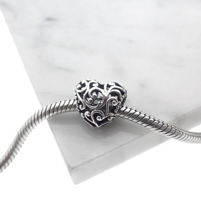 Image 2 of Pandora charm; Silver; Royal Heart