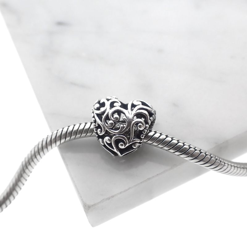 Image 2 of Pandora charm; Silver; Royal Heart