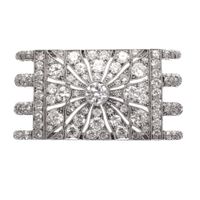 Unique 18 kt white gold brooch set with diamonds of approx. 4.70 ct.