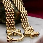 Image 2 of Golden Panther Link Necklace with Sapphire | 45 cm