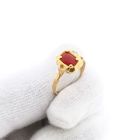 Afbeelding 9 van 18 Krt. antiek gouden ring met bloedkoraal