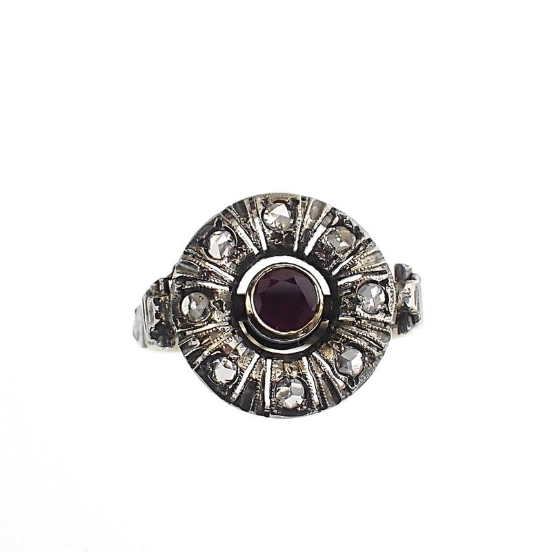 Image 4 of Victorian ruby and diamond ring 0.16 ct. | Antique